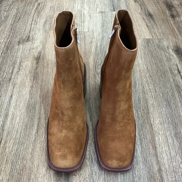 Loeffler Randall Suede Blakely Heeled Boots-Brown-Women’s size 9-Block Heel-NEW - Picture 2 of 13